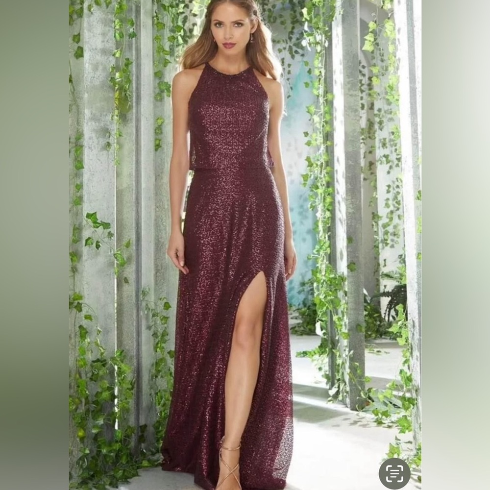 Mori Lee evening gown size 12. Worn once, excellent condition. Merlot color